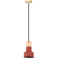 Lampa Wisząca Oprawa E27 Betonowy klosz czerwony D:125 VT-7125 V-TAC