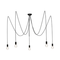 Lampa Sufitowa Wisząca 5x E27 Czarna Pająk Nowoczesna SPIDER 6788 Nowodvorski