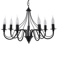 Lampa Sufitowa Wisząca Żyrandol 7x E14 Żyrandol Nieregularna Czarna Nowoczesna Minerwa Sollux