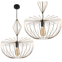 Lampa Sufitowa Wisząca Zwis E27 Złota Jasmina Sanico Goldlux