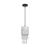 Lampa wisząca ALMERIA 1xE27 Elegancka Sznury Korali Srebrna MLP6434 Milagro Metal + Tworzywo sztuczne+ Tkanina