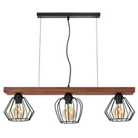 Lampa wisząca OZZY 3xE27 Różne Geometryczne Kształty Loft MLP6252 Milagro Metal + Drewno