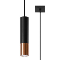 Lampa Sufitowa Oprawa Natynkowa SPOT TUBA GU10 Wisząca Zwis Tubularna Czarna Miedź Nowoczesna Loopez Sollux