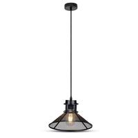 Lampa Wisząca Oprawa E27 Siatka Czarny metal D:250 VT-7252 V-TAC