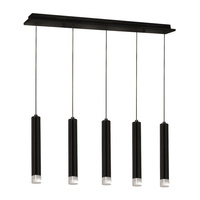 Lampa wisząca CARBON tuba 5X5W LED czarna IP20 Metal i akryl styl nowoczesny minimalistyczny Milagro