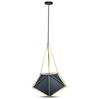 Lampa Wisząca Oprawa E27 Geometryczna złota PRISM 40x54cm VT-7401 V-TAC