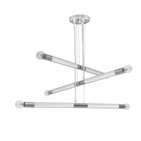 Lampa wisząca BASTONE 6xE14 Prosta Forma Minimalistyczna Biała Chrom MLP6568 Milagro Metal
