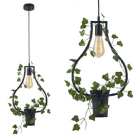 Lampa sufitowa wisząca IL MIO SOREN Czarna E27 z kwiatkiem GOLDLUX (Polux)