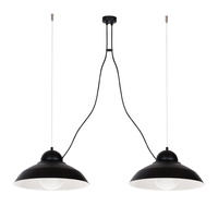 Lampa wisząca GUSTAV 2xE27 Minimalistyczny Klosz Oryginalne Zawiesie Czarna MLP4814 Milagro Metal