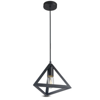 Lampa Wisząca Oprawa E27 Geometryczna Czarny mat VT-7141 V-TAC