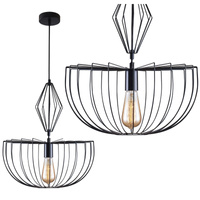 Lampa Sufitowa Wisząca Zwis E27 Czarna Jasmina Sanico Goldlux