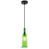 Lampa Wisząca Oprawa E14 Szklany klosz zielony Butelka VT-7558 V-TAC