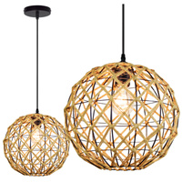 Lampa wisząca sufitowa kula UMEA IL MIO w stylu boho stal + sznur 1x E27 GOLDLUX (Polux)