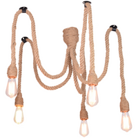 LAMPA Wisząca SUFITOWA ROPE PAJĄCZEK 5xE27 Czarno-beżowy GOLDLUX (Polux)