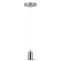 Lampa Wisząca Oprawa E27 Chromowy klosz z białym kablem VT-7338 V-TAC