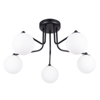 Lampa Wisząca Sufitowa Żyrandol 5x G9 Czarna Biała Astral French Sky SL.1663 Sollux