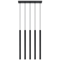 Lampa Sufitowa Wisząca Tuba 5x G9 Zwis Tubularna Czarna Nowoczesna Pastelo Sollux
