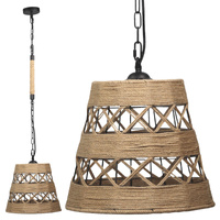 Lampa wisząca sufitowa ALMA Rope IL MIO w stylu boho stal + sznur 1x E27 GOLDLUX (Polux)