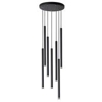 Lampa Wisząca Sufitowa PIERO 7xG9 Regulowana Czarna Okrągła MASTERLED