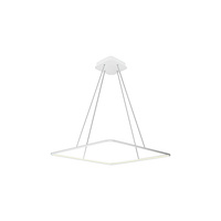 Lampa wisząca NIX biały kwadrat ramka 25W LED IP20 Metal i akryl styl nowoczesny minimalistyczny Milagro