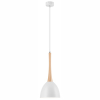 Lampa Wisząca Sufitowa VANESSA E27 Biała Drewniana LM-1.1/77 Lamkur