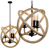 Lampa Wisząca Sufitowa ROPE GLOBO 3xE14 SZNUR LOFT Vintage - GOLDLUX (Polux)