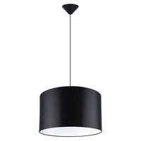 Lampa Sufitowa Wisząca Zwis E27 Żyrandol Owalna Czarna Minimalistyczna Nova Sollux