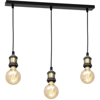 Lampa wisząca czarna mosiądz MiLAGRO EDISON 3x E27