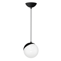 Lampa wisząca SFERA 1xE27 60W Biała Kula Czarne Detale MLP5739 Milagro Metal + Szkło