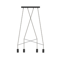 Lampa Sufitowa Wisząca 4x GU10 Czarna Nowoczesna IMBRIA 9192 Nowodvorski