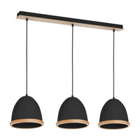 Lampa wisząca czarna MiLAGRO STUDIO BLACK 3xE27