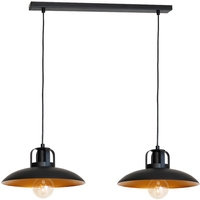 Lampa wisząca FELIX czerń złoto 2xE27 IP20 Metal styl nowoczesny loft industrial Milagro