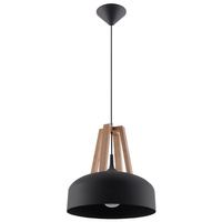 Lampa Sufitowa Wisząca Zwis E27 Okrągła Czarna Brązowa Nowoczesna Casco Sollux