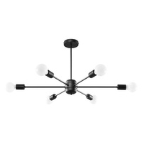 Lampa Sufitowa Wisząca Zwis 6x E27 Żyrandol Nieregularna Czarna Nowoczesna Lango Sollux