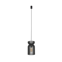 Lampa Sufitowa Wisząca E27 Czarna Drewno Skandynawska KYMI B 10574 Nowodvorski