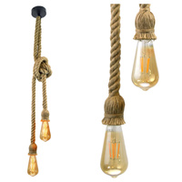 Lampa Wisząca Sufitowa ROPE 2xE27 SZNUR LOFT Vintage - GOLDLUX (Polux)