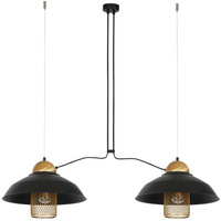 Lampa wisząca czarna w stylu loft MiLAGRO 2xE27 BJORN