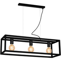 Lampa wisząca nowoczesna metalowa czarna CAGE 3x E27 MiLAGRO