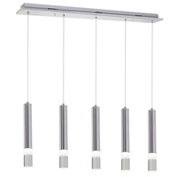 Lampa wisząca Tuba Zwis Chrom ICE 25W LED IP20 Metal i akryl Milagro