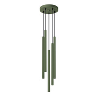 Lampa Wisząca Sufitowa Zwis Tuba Spot 5x G9 Oliwkowa Pastelo Ocean Green SL.1522 Sollux