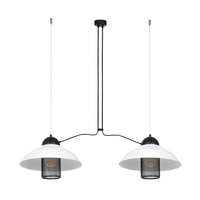 Lampa wisząca BJORN 2xE27 Retro Ozdobne Osłony Żarówek Biała MLP4810 Milagro Metal