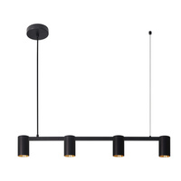 Lampa Sufitowa Wisząca Zwis 4x GU10 Czarna Złota MARIBEL Sanico Goldlux