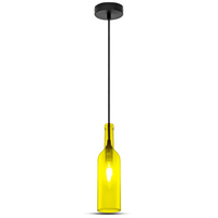 Lampa Wisząca Oprawa E14 Szklany klosz żółty Butelka VT-7558 V-TAC