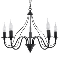 Lampa Sufitowa Wisząca Żyrandol 5x E14 Żyrandol Nieregularna Czarna Nowoczesna Minerwa Sollux