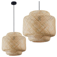 Lampa Sufitowa Wisząca Zwis E27 Beżowy BAMBOO NATURAL Sanico Goldlux