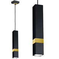 Lampa wisząca Tuba Zwis VIDAR Czarny + złoty 1x GU10 Milagro Metal Styl nowoczesny