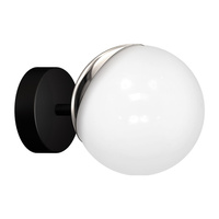 Lampa Ścienna Kinkiet SFERA Czarna Chrom 1xE14 Milagro