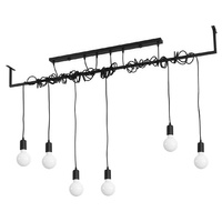 Lampa Sufitowa Wisząca Zwis 6x E27 Żyrandol Nieregularna Czarna Nowoczesna Salamanca Sollux
