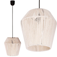 Lampa Wisząca BOHO Strunowa Pleciona SZNUR Biała do LED E27