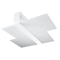 Lampa Sufitowa Oprawa Natynkowa 2x E27 Plafon Prostokątna Biała Nowoczesna Massimo Sollux
